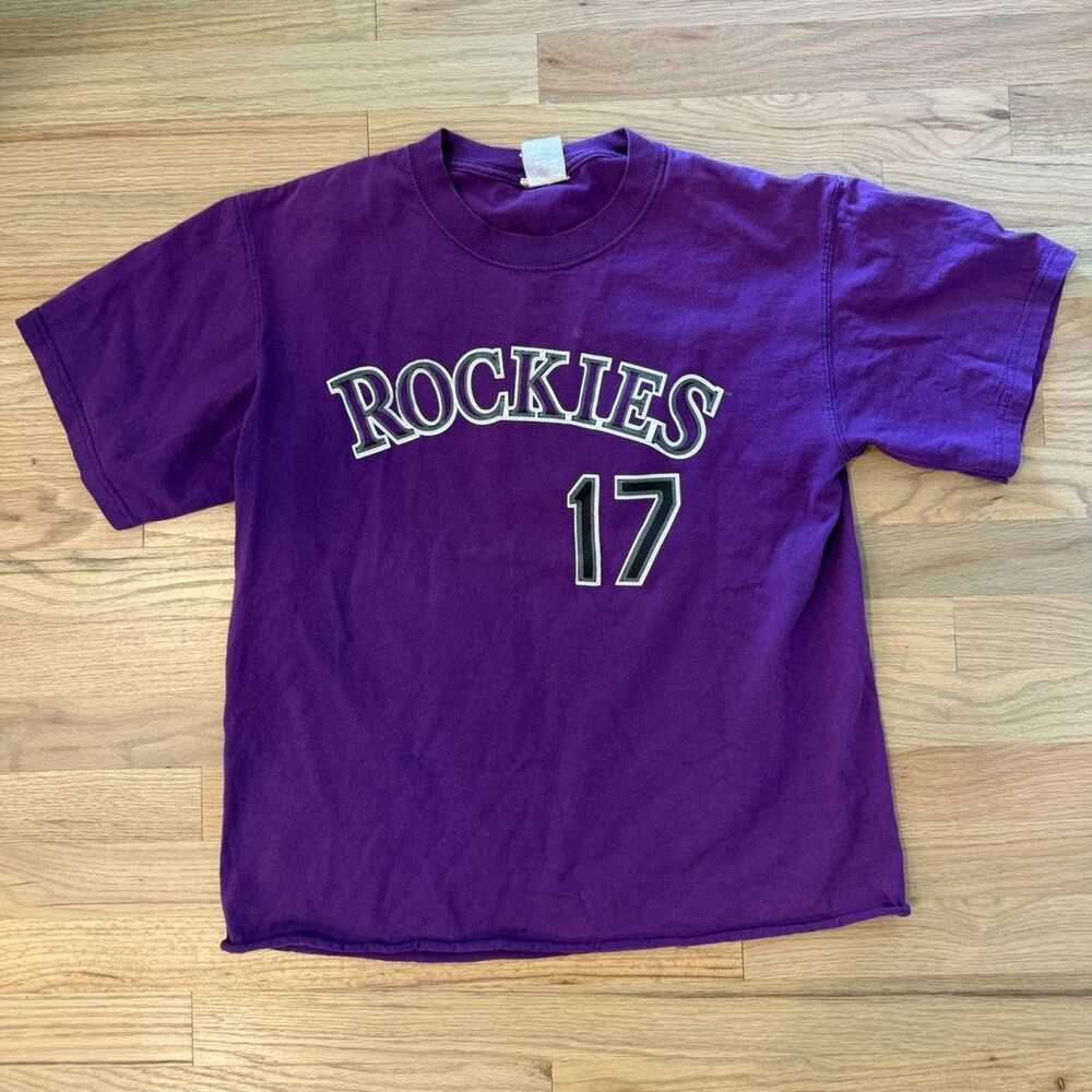 Vintage Colorado Rockies Todd Helton #17 Purple T-Shirt VF Imagewear